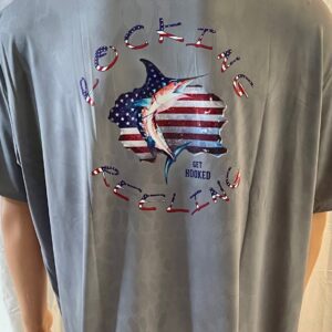 T-shirt with a patriotic American eagle and flag design.
