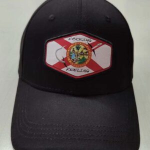 Black cap with Florida state emblem and crossed baseball bats.