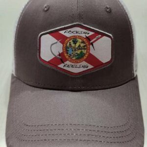 Gray cap with Florida state emblem and flag patch.